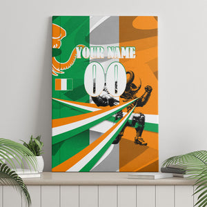 Personalized Ivory Coast Football Elephant Champion Canvas Wall Art Cote d Ivoire Flag Colors Heritage