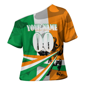 Personalized Ivory Coast Football Elephant Champion Cross Shoulder Shirt Cote d Ivoire Flag Colors Heritage