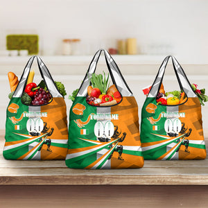 Personalized Ivory Coast Football Elephant Champion Grocery Bag Cote d Ivoire Flag Colors Heritage