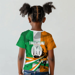 Personalized Ivory Coast Football Elephant Champion Kid T shirt Cote d Ivoire Flag Colors Heritage