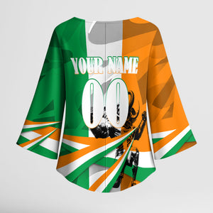 Personalized Ivory Coast Football Elephant Champion Kimono Sleeve Blouse Cote d Ivoire Flag Colors Heritage