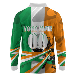 Personalized Ivory Coast Football Elephant Champion Long Sleeve Polo Shirt Cote d Ivoire Flag Colors Heritage