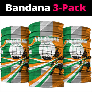 Personalized Ivory Coast Football Elephant Champion Neck Gaiter Cote d Ivoire Flag Colors Heritage