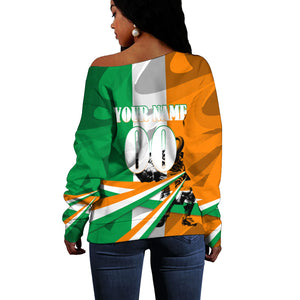 Personalized Ivory Coast Football Elephant Champion Off Shoulder Sweater Cote d Ivoire Flag Colors Heritage