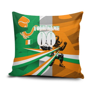 Personalized Ivory Coast Football Elephant Champion Pillow Cover Cote d Ivoire Flag Colors Heritage