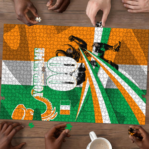 Personalized Ivory Coast Football Elephant Champion Puzzle Cote d Ivoire Flag Colors Heritage