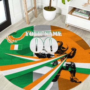 Personalized Ivory Coast Football Elephant Champion Round Carpet Cote d Ivoire Flag Colors Heritage