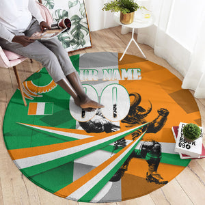Personalized Ivory Coast Football Elephant Champion Round Carpet Cote d Ivoire Flag Colors Heritage