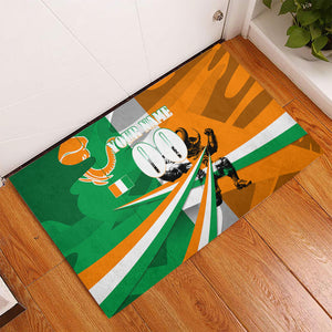 Personalized Ivory Coast Football Elephant Champion Rubber Doormat Cote d Ivoire Flag Colors Heritage