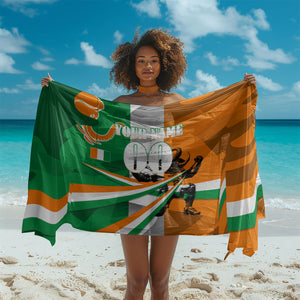 Personalized Ivory Coast Football Elephant Champion Sarong Cote d Ivoire Flag Colors Heritage