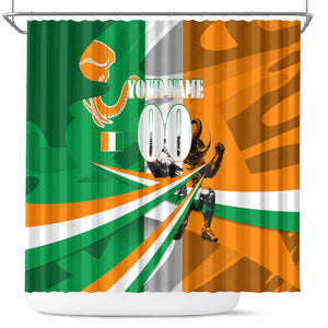 Personalized Ivory Coast Football Elephant Champion Shower Curtain Cote d Ivoire Flag Colors Heritage