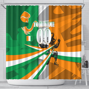 Personalized Ivory Coast Football Elephant Champion Shower Curtain Cote d Ivoire Flag Colors Heritage