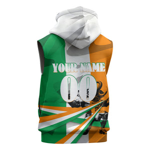 Personalized Ivory Coast Football Elephant Champion Sleeveless Hoodie Cote d Ivoire Flag Colors Heritage