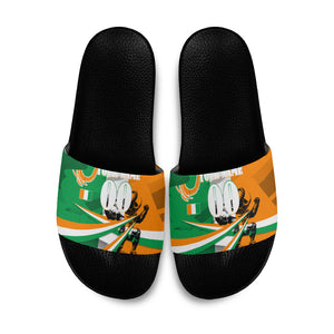 Personalized Ivory Coast Football Elephant Champion Slide Sandals Cote d Ivoire Flag Colors Heritage