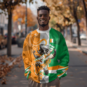 Personalized Ivory Coast Football Elephant Champion Sweatshirt Cote d Ivoire Flag Colors Heritage