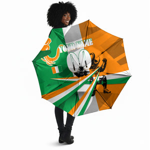 Personalized Ivory Coast Football Elephant Champion Umbrella Cote d Ivoire Flag Colors Heritage