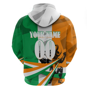 Personalized Ivory Coast Football Elephant Champion Zip Hoodie Cote d Ivoire Flag Colors Heritage