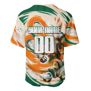 Personalized Ivory Coast Football Baseball Jersey Les Elephants Swirl Pattern Heritage Mascot Art