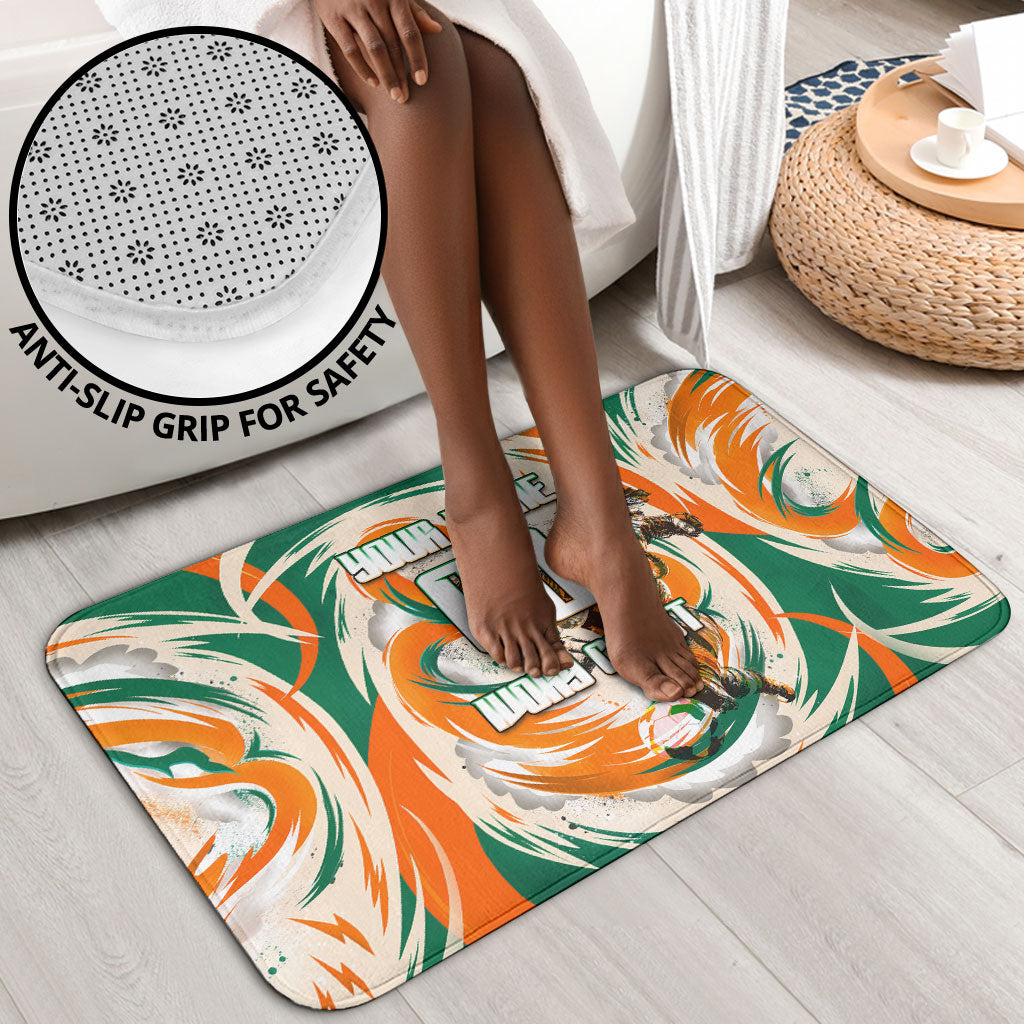 Personalized Ivory Coast Football Bathroom Set Les Elephants Swirl Pattern Heritage Mascot Art