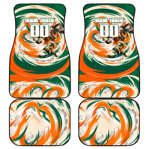 Personalized Ivory Coast Football Car Mats Les Elephants Swirl Pattern Heritage Mascot Art