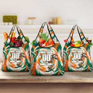 Personalized Ivory Coast Football Grocery Bag Les Elephants Swirl Pattern Heritage Mascot Art
