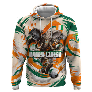 Personalized Ivory Coast Football Hoodie Les Elephants Swirl Pattern Heritage Mascot Art