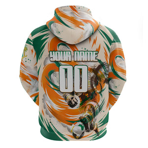 Personalized Ivory Coast Football Hoodie Les Elephants Swirl Pattern Heritage Mascot Art