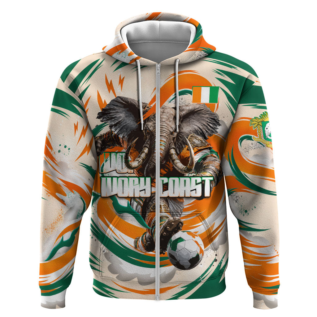 Personalized Ivory Coast Football Hoodie Les Elephants Swirl Pattern Heritage Mascot Art