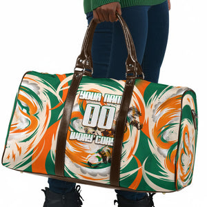 Personalized Ivory Coast Football Travel Bag Les Elephants Swirl Pattern Heritage Mascot Art
