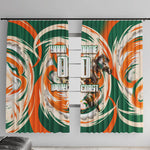 Personalized Ivory Coast Football Window Curtain Les Elephants Swirl Pattern Heritage Mascot Art