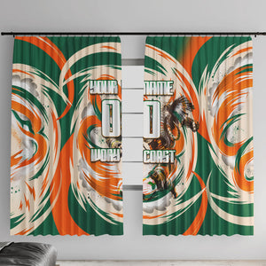 Personalized Ivory Coast Football Window Curtain Les Elephants Swirl Pattern Heritage Mascot Art