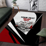 Personalized Tuskegee Airmen Area Rug Red Tails P-51 Mustang WWII Aviation Never Quit