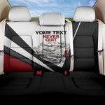 Personalized Tuskegee Airmen Back Car Seat Cover Red Tails P-51 Mustang WWII Aviation Never Quit