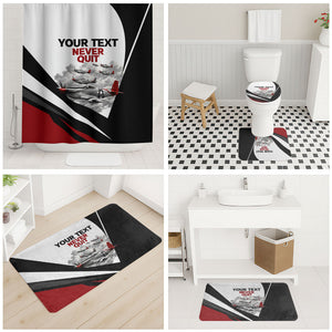 Personalized Tuskegee Airmen Bathroom Set Red Tails P-51 Mustang WWII Aviation Never Quit