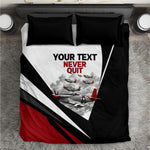 Personalized Tuskegee Airmen Bedding Set Red Tails P-51 Mustang WWII Aviation Never Quit