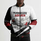 Personalized Tuskegee Airmen Bomber Puffer Jacket Red Tails P-51 Mustang WWII Aviation Never Quit