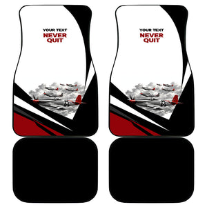 Personalized Tuskegee Airmen Car Mats Red Tails P-51 Mustang WWII Aviation Never Quit