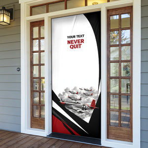 Personalized Tuskegee Airmen Door Cover Red Tails P-51 Mustang WWII Aviation Never Quit