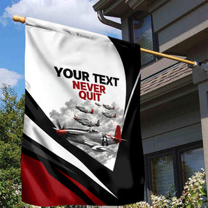 Personalized Tuskegee Airmen Garden Flag Red Tails P-51 Mustang WWII Aviation Never Quit