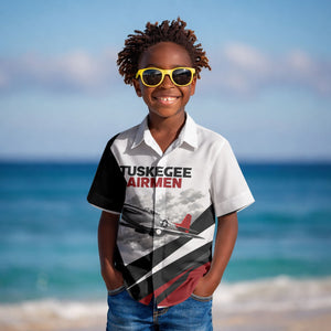 Personalized Tuskegee Airmen Kid Hawaiian Shirt Red Tails P-51 Mustang WWII Aviation Never Quit