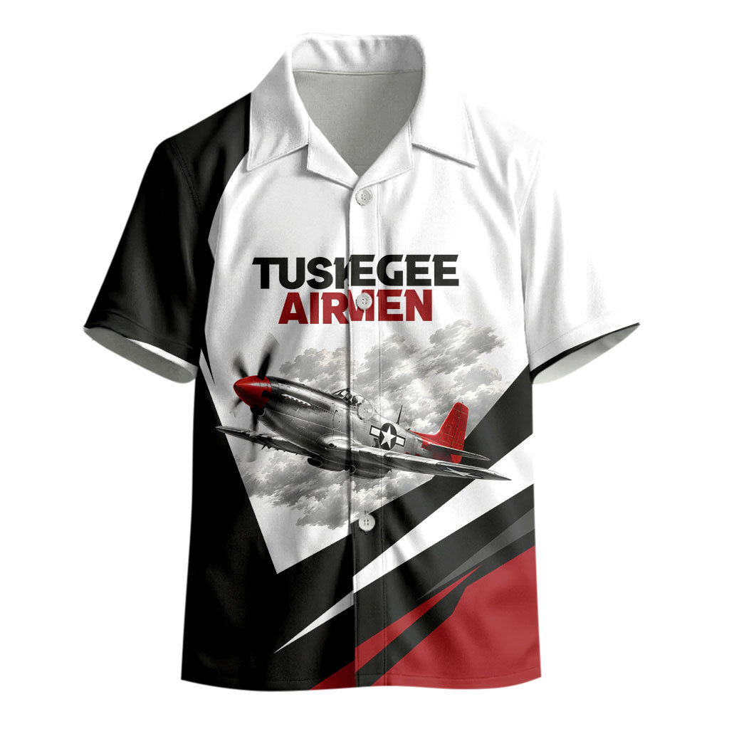 Personalized Tuskegee Airmen Kid Hawaiian Shirt Red Tails P-51 Mustang WWII Aviation Never Quit