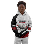 Personalized Tuskegee Airmen Kid Hoodie Red Tails P-51 Mustang WWII Aviation Never Quit