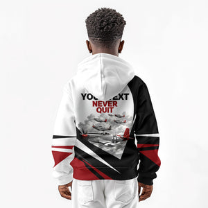 Personalized Tuskegee Airmen Kid Hoodie Red Tails P-51 Mustang WWII Aviation Never Quit