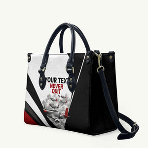 Personalized Tuskegee Airmen Leather Bag Red Tails P-51 Mustang WWII Aviation Never Quit