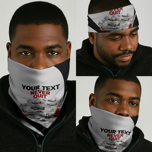 Personalized Tuskegee Airmen Neck Gaiter Red Tails P-51 Mustang WWII Aviation Never Quit