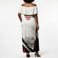 Personalized Tuskegee Airmen Off Shoulder Maxi Dress Red Tails P-51 Mustang WWII Aviation Never Quit