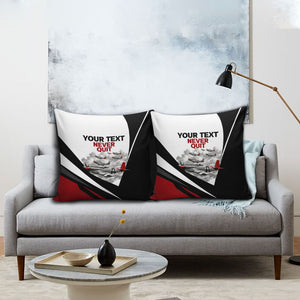 Personalized Tuskegee Airmen Pillow Cover Red Tails P-51 Mustang WWII Aviation Never Quit