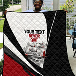 Personalized Tuskegee Airmen Quilt Red Tails P-51 Mustang WWII Aviation Never Quit