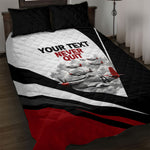 Personalized Tuskegee Airmen Quilt Bed Set Red Tails P-51 Mustang WWII Aviation Never Quit