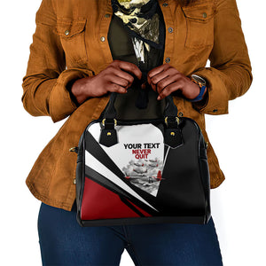 Personalized Tuskegee Airmen Shoulder Handbag Red Tails P-51 Mustang WWII Aviation Never Quit